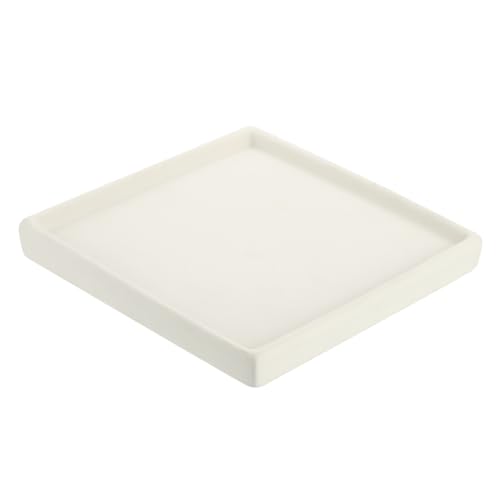 Plant Pot Saucers 6.7", Ceramic Square Flower Drip Tray voor binnen, Beige