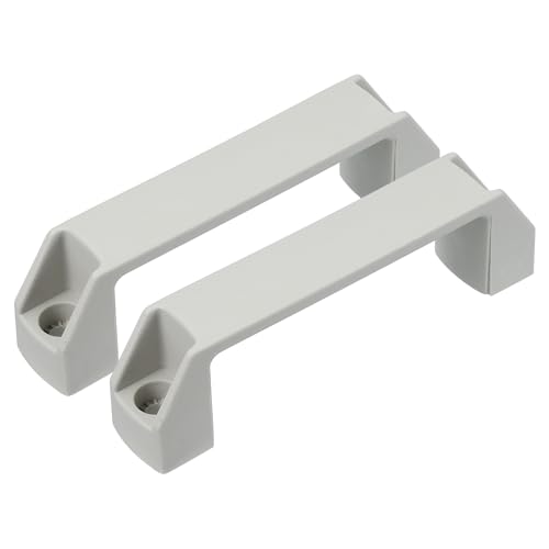 Plastic Pull Handles 120mm Gat Centers, 2st Vierkante Lade Trekt Keuken Hardware voor Bagage, Mechanische apparatuur, Deurkast, Handvat, Grijs