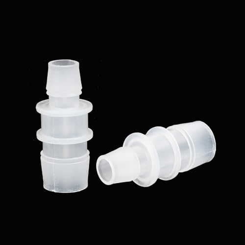 3/4" x 1/2" kunststof slang Barb Fitting, 2Pcs Thru-Bulk Pipe Connectors Barbed Wire Splicer Mender Joint Adapter Unie voor Aquarium Brandstof Gas Liquid Air 4
