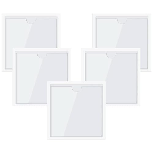 5 stuks Autobelasting Schijfhouder, Zelfklevende Auto Licentiehouders Voorruit Parkeervergunning houder Clear Square PVC Badge Beschermer voor auto, Van, Caravan, Foto's en