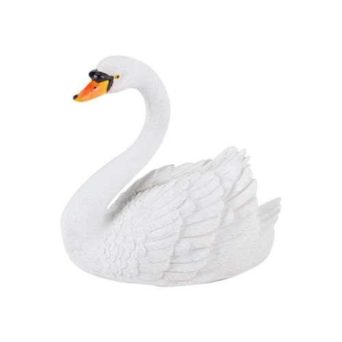 Witte Zwaan Ornament Buiten Zwaan Decoratie Zweven Simulatie Zwaan Duurzame Tuin Decor Porselein Zwaan Figurine Voor Tuin Binnenplaats