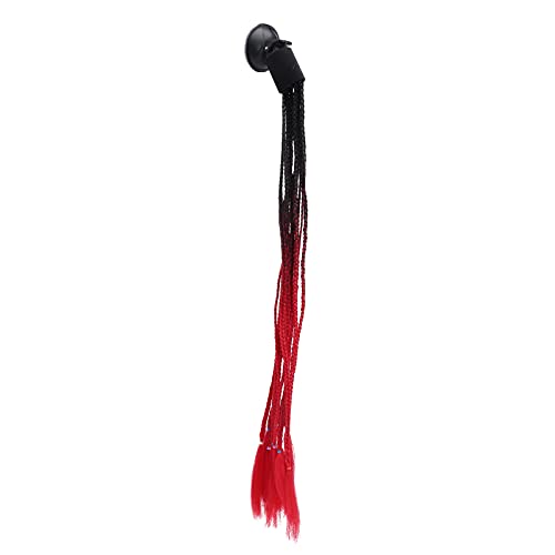 Motorhelm Dreadlocks, zuignap, zwart-rood 4