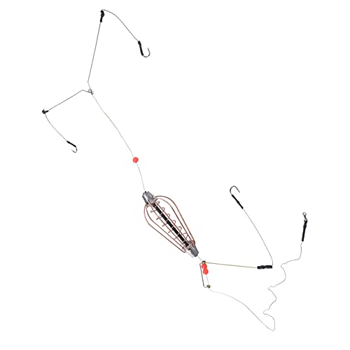 Vissen Bait Cage, 4-Piece met koperen lentemandje, Lure Feeder en haken - Premium Fishing Accessoires voor visliefhebbers 5