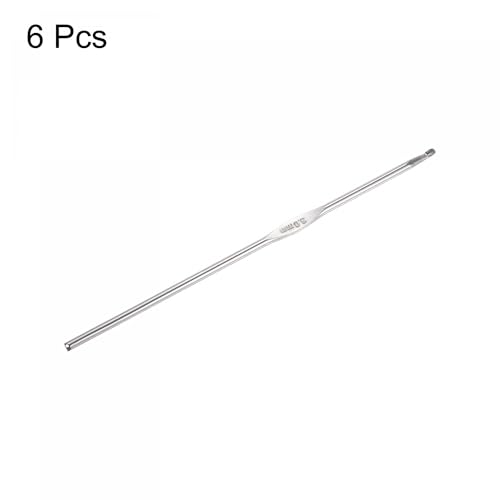 6 st 3mm haakhaakhaak, Roestvrij stalen haaknaalden breinaalden voor doe-het-zelf knutselen garen, gehaakte haken borduren draad breien Weefgereedschap voor het breien van sjaal 3