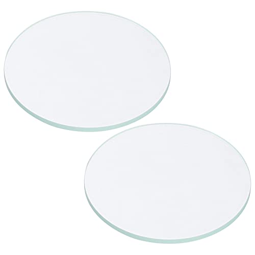 2,17x0,08 Dia zaklamp glazen lens, 2 stuks gepolijste randglas lenzen voor LED-lichtbron lens handheld zaklamp vervanging, transparant