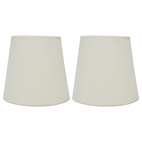 European Style Lampschade, 2 stuks, Cilindrische stof Lampschade, E14 Kroonluchter, Tafellamp, Vloerlamp, Slaapkamer, Woonkamer, Kantoor, Kamer, Kleurkeuze (Wit)