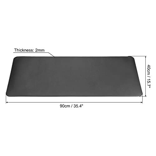 35,6 x 15,7 Inch Bureau Mat, 1 Pack PU Leder/Cork Dubbelzijdig Waterdichte Schrijfkussen Beschermer voor Bureaublad Bescherming voor Office/Home, Zwart