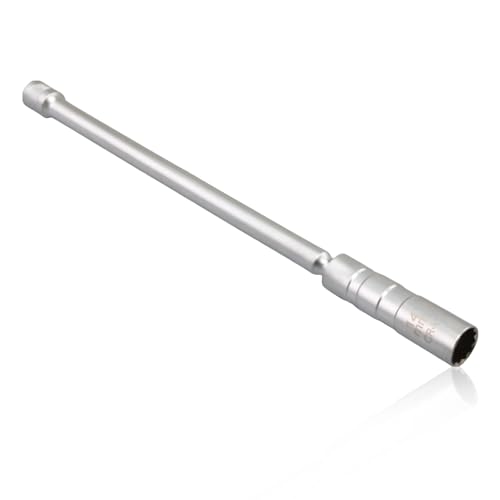 Kaarshouder 14 mm, magnetische bougiesleutel, 3/8 inch, magnetische scharnierhuls met twaalfkant, universele kaarsleutel (lang)