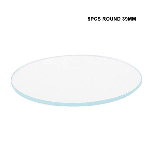 5st 37/38/39mm Ronde Flat Watch Crystal Lens Glazen Vervangingsdelen voor horlogemaker Reparatie Vervangings Optics voor horloge(39mm)
