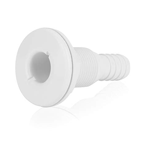 Thru Hull Fitting, 3/4in Plastic Marine Thru Hull Uitlaat Fixtures Boot Drain Outlet Plug Wit