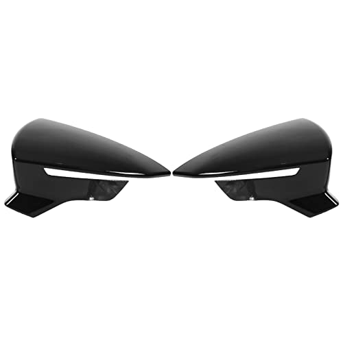 2 st. Rearview Mirror Stripe Cover Trim Side Wing Mirror Caps Vervanging van Leon Mk3 5F ST FR Cupra 2013 2014 2015 2016 2017 2018 2019(Shiny Black)