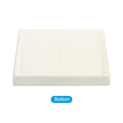 Plant Pot Saucers 6.7", Ceramic Square Flower Drip Tray voor binnen, Beige 4