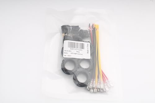 Verpakking van 5 LED Light Switch Ronde Blue Rocker Switch 12V Ronde Knop 12V LED Rocker Switch Waterdichte Ronde 2-Way SPST 3-Pin met Case