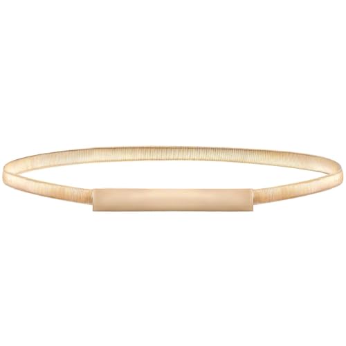 Vrouwen Dun metalen riem Goud Elastische Narrow ketting riem verstelbare taille riem Dunne riemen voor vrouwen, goud