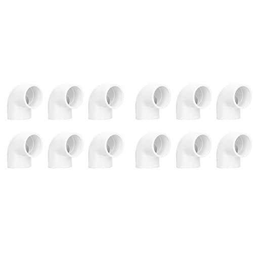 12Pcs PVC Pipe Fittings 2 Way Plastic Pipe Fittings Watervoorziening Joints 90 Degree Elbow Adapter voor Irrigatie Pools(25mm)