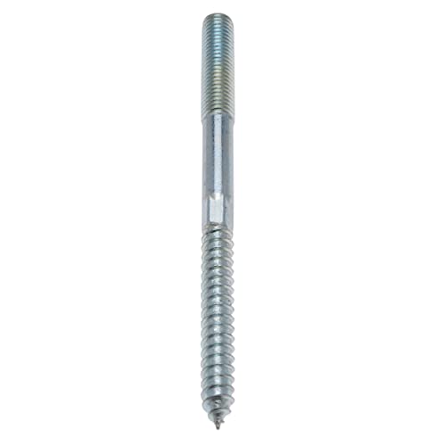 M8x120mm Hanger Bolts, Double Sided Dowel Schroeven, Hout Schroeven, Gegalvaniseerde Hoofdloze bevestiging met Hex Bit voor Key, Metric Bolts en Hout Schroeven Thread (10 stuks)
