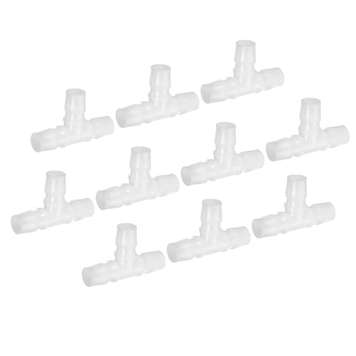 3/4" Plastic Tee Slang Barb Fitting, 10Stuks Gelijke T-vormige 3-Way Joint Splicer Mender Adapter Unie Intersectie Barbed Draad Split voor lucht water brandstof gas vloeistof pijp, Transparant