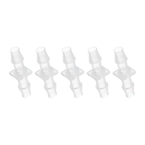 1/4" x 1/4" kunststof slang Barb Fitting, 5Pcs Thru-Bulk Pipe Connectors Barbed Wire Splicer Mender Joint Adapter Unie voor Aquarium Brandstof Gas Liquid Air