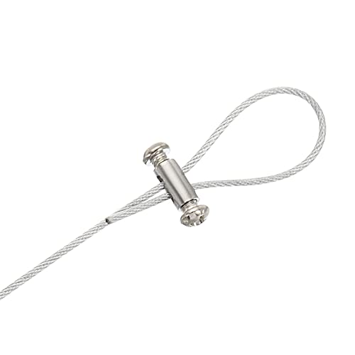 5.3x10mm Draad Touw Clips, 20Stuks Staalkabel Clamps 3mm Dubbele Gaten Draad Lock Touw Fittings Clip met M4*0.7 Schroeven voor Kabel 5