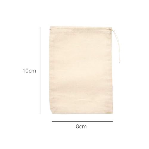 50st Katoenen Muslin Tassen met koord, kleine katoenen zakjes, herbruikbare theezakjes, trekkoord Brew Tassen, Wasbare Bag met Infusers voor Spice, Thee, Koffie, Kruiden