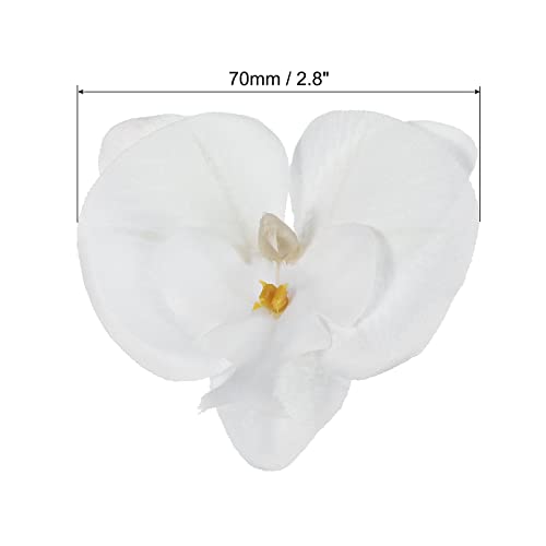 Kunstmatige Orchidee Bloemenkoppen, 2,7 inch, 2,7 inch, Zijde Phalaenopsis, Valse Vlinder, Orchidee, voor bruiloft, Boeket, Decoratie, DIY, Pure White