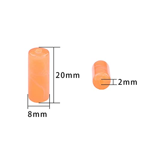 20 st. Long Acryl Tube Kralen Kralen Gekleurd Losse Kralen Vintage Kralen voor DIY Handgemaakte sieraden maken, Vakantie Decoraties, 8mm x 20mm, Threading Hole 2mm, gemengde kleur