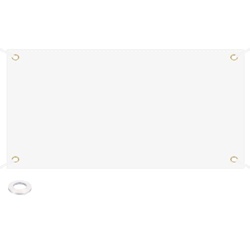 Vinyl Blanco Banner Tekens om te decoreren 3.3'x6' Sublimatie Witte Banner met hangtouw voor zaken buiten de muur, 1 set
