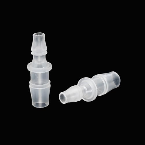 3/8" x 1/4" kunststof slang Barb Fitting, 4Pcs Thru-Bulk Pipe Connectors Barbed Wire Splicer Mender Joint Adapter Unie voor Aquarium Brandstof Gas Liquid Air 4