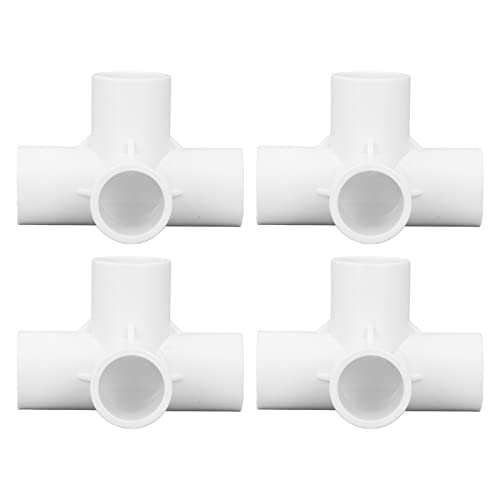 10st 4 Way PVC Fitting Elbow, 25mm Uitlaatpijp Fitting Connector Kit, Ideaal voor meubels Hookup en projecten (White)
