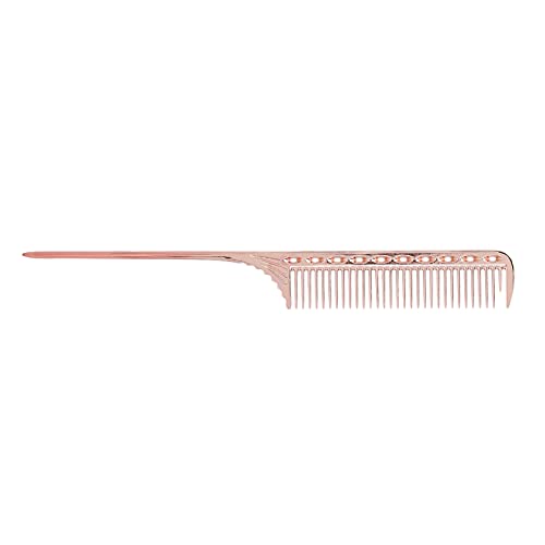Rat Tail Hair Comb, Professionele Salon Kapper styling Comb Barber, Aluminium Metaal Comb, Portable Styling Tools(Rose Gold)