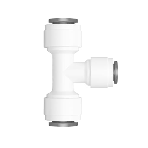 1Stuks T-type Quick Connect, 3/8 Inch tot 1/4 Inch T Vormreductie waterlijn passen, voor het drinken van fonteinen, filters