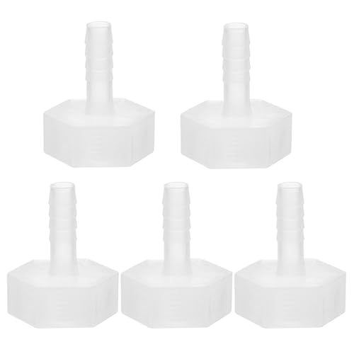 Set van 5 kunststof slangweerhaken, 5/16 inch weerhaak x 3/4 inch G binnendraad adapter connector pijpenfitting voor water vloeibare lucht gas brandstof