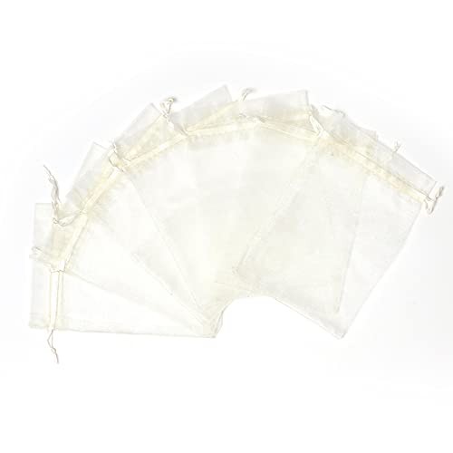 30 stuks Organza zakjes voor het vullen, Organza zakjes, geschenk zakjes, koord voor festival, feest, bruiloft, snoep zakjes, sieraden zakjes, lavendel, geschenktassen, 20 x 30 cm, Beige 5