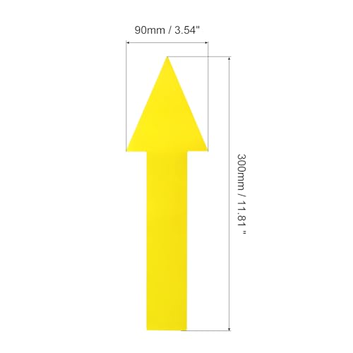 Pijl Sticker 12," 6 Sheet Direction Teken PVC Lijm Afneembare vloer Sticker voor vloerwand Marker, Geel