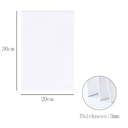 Set van 6 witte schuimvellen, 3mm schuimaffichebord 30x20cm Rechthoekige Foam Board voor Kunstpresentatie, Crafting, Modelling, Assembly, Cosplay Paper, Scrapbooking School Projecten