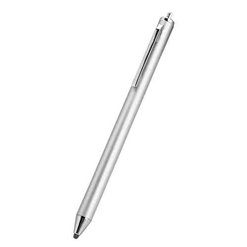 Stof Hoofdscherm Pen, Aluminium Legering Hoge Precisie Touch Schrijven Pen Universele Capacitieve Vervanging Tips(Zilver)