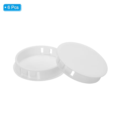 50mm Plastic Hole Plugs, 6 stuks Flush Mount Type Ronde Gat Plugs Hoes Klik Hole Tube voor tafel Keuken Kast Meubilair, Wit 3