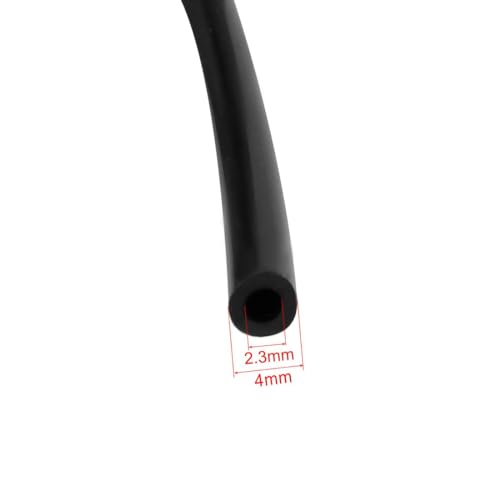 Siliconen buis 2.3mm ID x 4mm OD 5m/16.4ft Lengte, Flexibele Siliconen Rubber buis, Waterlucht slang voor pompoen overdracht, Zwart