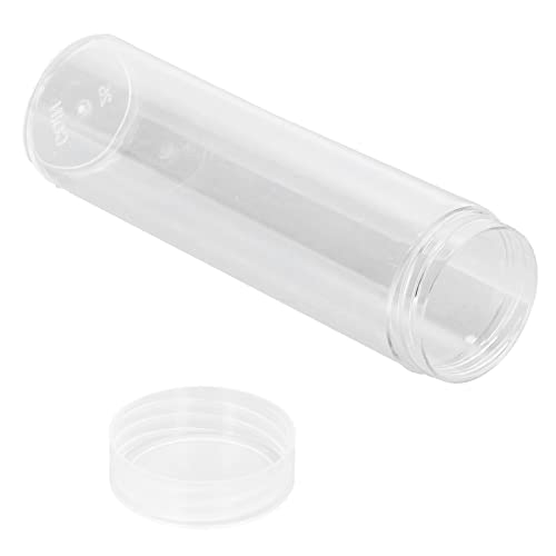 Plastic Coin Tubes Ronde Duidelijke Verpakking van 10 Multi-Purpose Gemakkelijk laden met spons voor 25 mm Munten 3