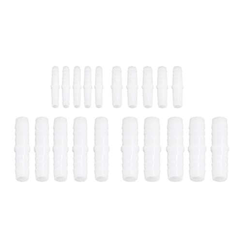 10Stuks Plastic slang Connector Fitting Straight Equal Barbed Splicer Mender Tubing Pipe Joint Union Adapter voor lucht water brandstof wit(6-6mm rechtdoor)