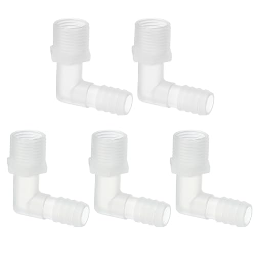 1/2" G x 1/2" slang Barb passen L Elbow Fittings, 5 st Plastic Barbed Wire Pipe Connector Joint Splicer Mender Adapter Unie voor gas brandstof vloeibare lucht