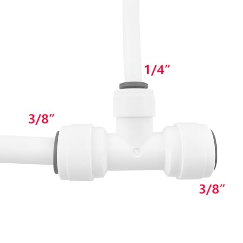 1Stuks T-type Quick Connect, 3/8 Inch tot 1/4 Inch T Vormreductie waterlijn passen, voor het drinken van fonteinen, filters 4