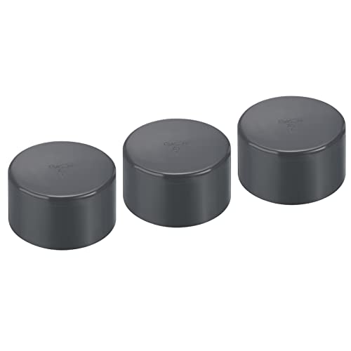 75mm UPVC Pipe End Cap passen, 3 Pack Meubilair Plug Koppelen Socket voor DIY, Garden, Grey