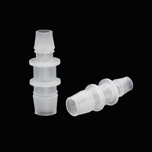 1/2" x 3/8" kunststof slang Barb Fitting, 3Pcs Thru-Bulk Pipe Connectors Barbed Wire Splicer Mender Joint Adapter Unie voor Aquarium Brandstof Gas Liquid Air 4