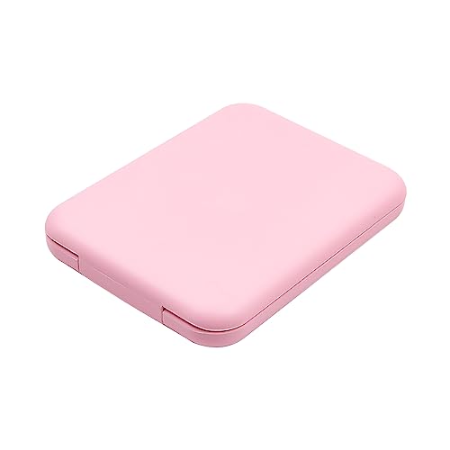 Mini LED Pocket spiegel, kleine make-up spiegel met licht, compact, opvouwbaar, dubbelzijdige rechthoek, roze 5