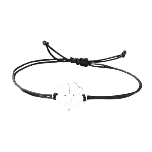 Cloverleaf armband, geluk bedel armband voor vrouwen, geluk armband met zilveren klaver blad klaver armband voor moeders, vrouwen, liefhebbers, zussen, Roestvrij staal