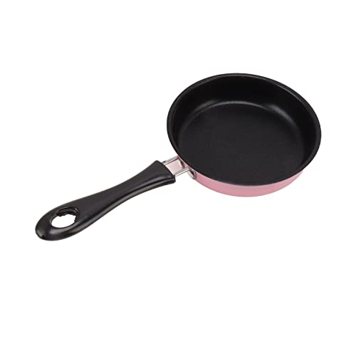 Mini Frying Pan Roestvrij staal voorkomen Stick inductie Pot Ronde ontbijt Kleine Fry Egg Pan met lange handvat 12cm ()