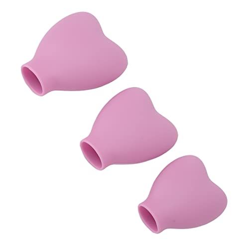 3 Make-up penseelbeschermer Make-up borstelhoes reizen, Portable Silicone hartvorm Cute Cosmetic Penseel Guard Hoes voor reizen Huis, voor vrouwen en meisjes