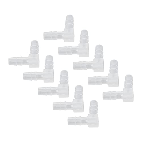10Stuks 90 Degree Elbow Slang Connector Plastic Equal Barbed Wire Joint Adapter L Vorm slang Fitting voor Aquarium Air Water brandstofolie Inert Gas(6mm) 3