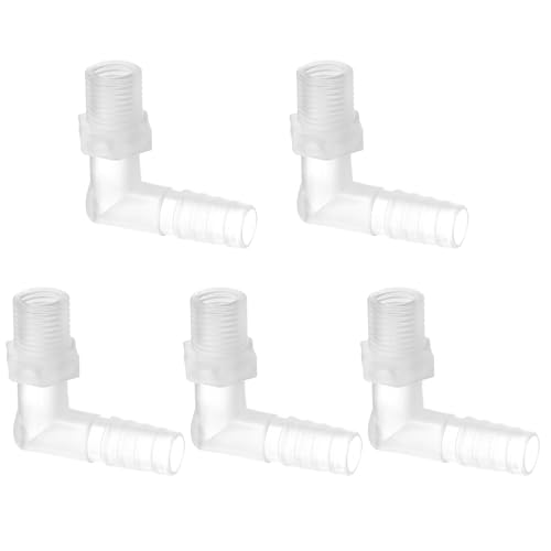 1/4" G x 3/8" Slang Barb Fitting L Elbow Fittings, 5S Plastic Barbed Wire Pipe Connector Joint Splicer Mender Adapter Unie voor gas brandstof vloeibare lucht